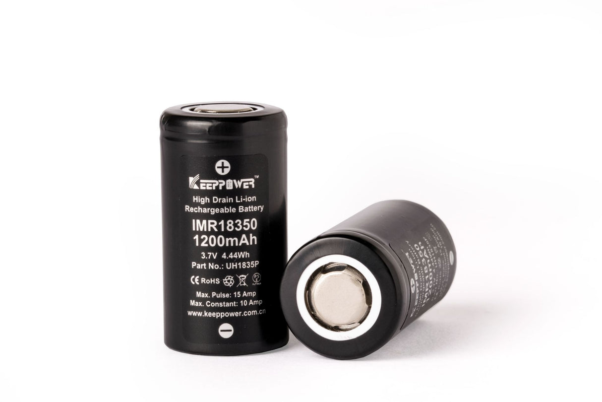 Keeppower IMR18350 - 1200mAh 10A (15A), 3,6V - 3,7V Li-Ionen-Akku