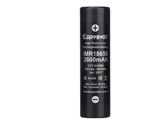 Keeppower IMR18650 - 2600mAh, 3,6V - 3,7V Li-Ion-Akku (US18650VTC5)