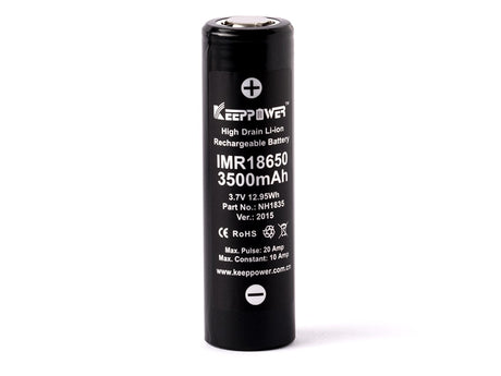 Keeppower IMR18650 - 3500mAh, 3,6V - 3,7V Li-Ion-Akku (Flat Top)