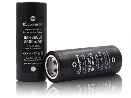 Keeppower IMR26650 - 5500mAh, 15A, 3,6V - 3,7V Li-Ion-Akku