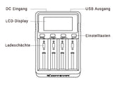 Keeppower L4 - Ladegerät für Li-Ion 3,6V - 3,7V und NIMH 1,5V Akkus