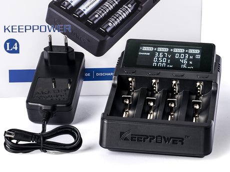 Keeppower L4 - Ladegerät für Li-Ion 3,6V - 3,7V und NIMH 1,5V Akkus