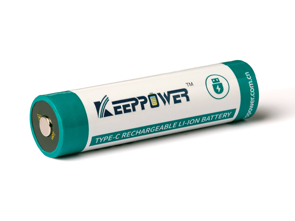 Keeppower 18650 - *4000mAh, Li-Ionen 3,7V - 3,6V - **PCB geschützt, mit USB-C Lademöglichkeit P1840TC