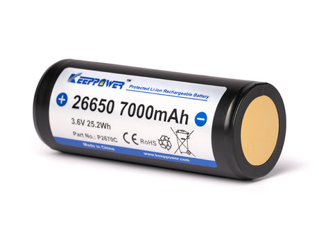 Keeppower 26650 *7000mAh 3,6V-3,7V Li-Ionen-Akku Mit PCB Schutzelektronik