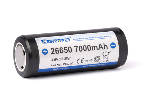 Keeppower 26650 *7000mAh 3,6V-3,7V Li-Ionen-Akku Mit PCB Schutzelektronik