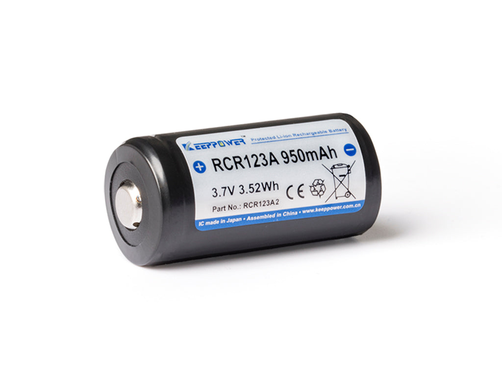 Keeppower RCR123A 16340 - 950mAh, 3,6V - 3,7V Li-Ionen-Akku *PCB/BMS