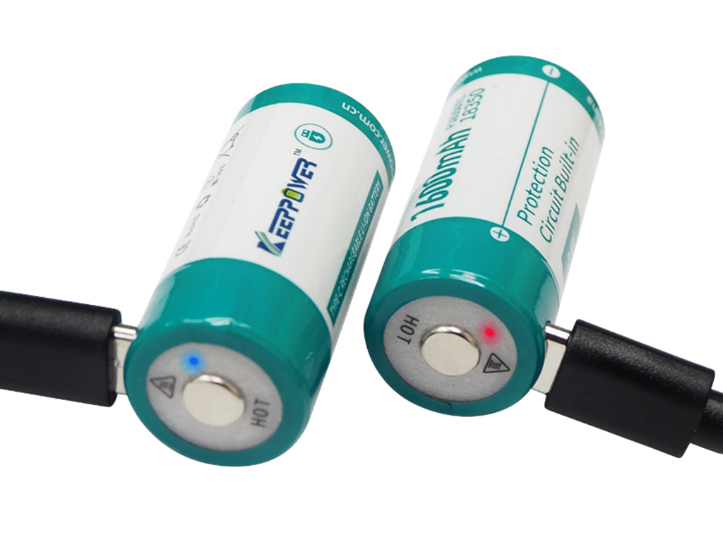 Keeppower RCR123A 3V 1000mAh Li-Ionen Akku USB-C
