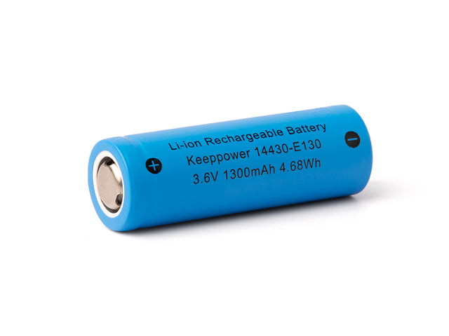 Keeppower, 14430 mit 1300mAh 3,6Volt - 3,7Volt Lithium-Ionen-Zelle (ohne Schutzelektronik),Kompakte Power für anspruchsvolle Anwendungen