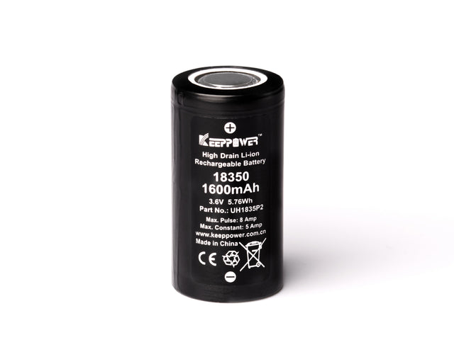 Keeppower, 18350, 1600mAh 3,6 Volt - 3,7 Volt Lithium-Ionen-Akku Entladestrom konstant 5 Ampere