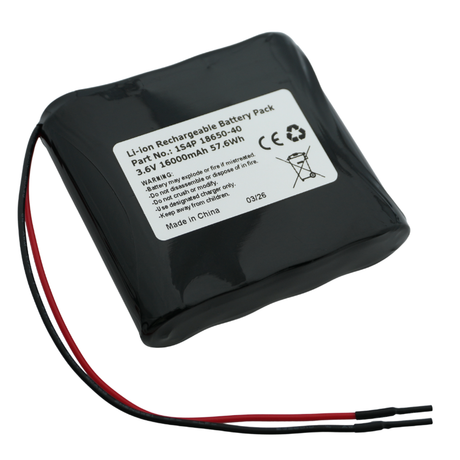 Keeppower 1S4P -18650 - 16000mAh - 3,6V -3,7V Li-Ion Akkupack mit BMS-Schutz mit Kabelanschluss