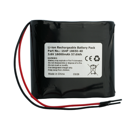 Keeppower 1S4P -18650 - 16000mAh - 3,6V -3,7V Li-Ion Akkupack mit BMS-Schutz mit Kabelanschluss
