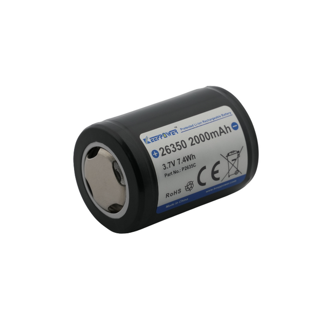 Keeppower 26350 - 2000mAh, 3,6V - 3,7V Li-Ion-Akku PCB geschützt