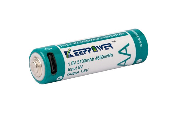 Keeppower AA 1,5 V Li-Ion-Akku mit 3100 mAh* mit Batteriewechsel-Erkennung für Verbraucher