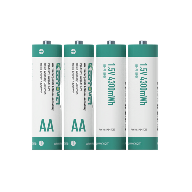 Keeppower AA P1450i2 - 1,5 V Li-Ion-Akku mit 2866 mAh und 4300mWh - 4er Set