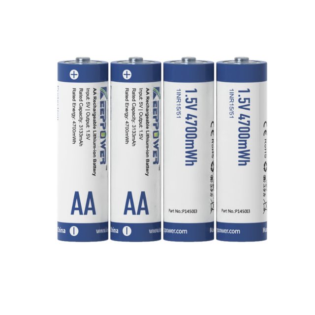 Keeppower AA P1450i3 - 1,5 V Li-Ion-Akku mit 3133 mAh und 4700mWh - 4er Set