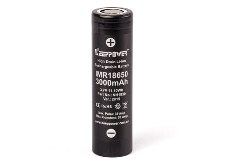 Keeppower IMR18650 - 3000mAh, 3,6V - 3,7V Li-Ion-Akku (Pluspol flach)
