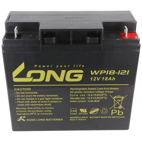 Kung Long Akku WP18-12I 12 Volt 18 Ah 181x76x167mm M5 Flachpol