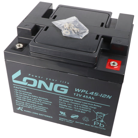 Kung Long WPL45-12N F8 Longlife Blei-Vlies-Akku, 12Volt, 45Ah, M6 Innengewinde