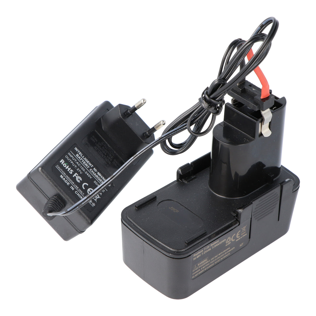 AccuCell Schnell-Ladegerät passend für den 7,2V Akku Bosch 2607300001, 2607300002, 2607335178, 189.677, BH-724CN