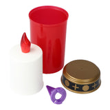 AccuCell LED-Grablicht rot mit Kerzenschein, 13,2x7,3cm, inklusive 2x AA Mignon LR6 Standard Batterien