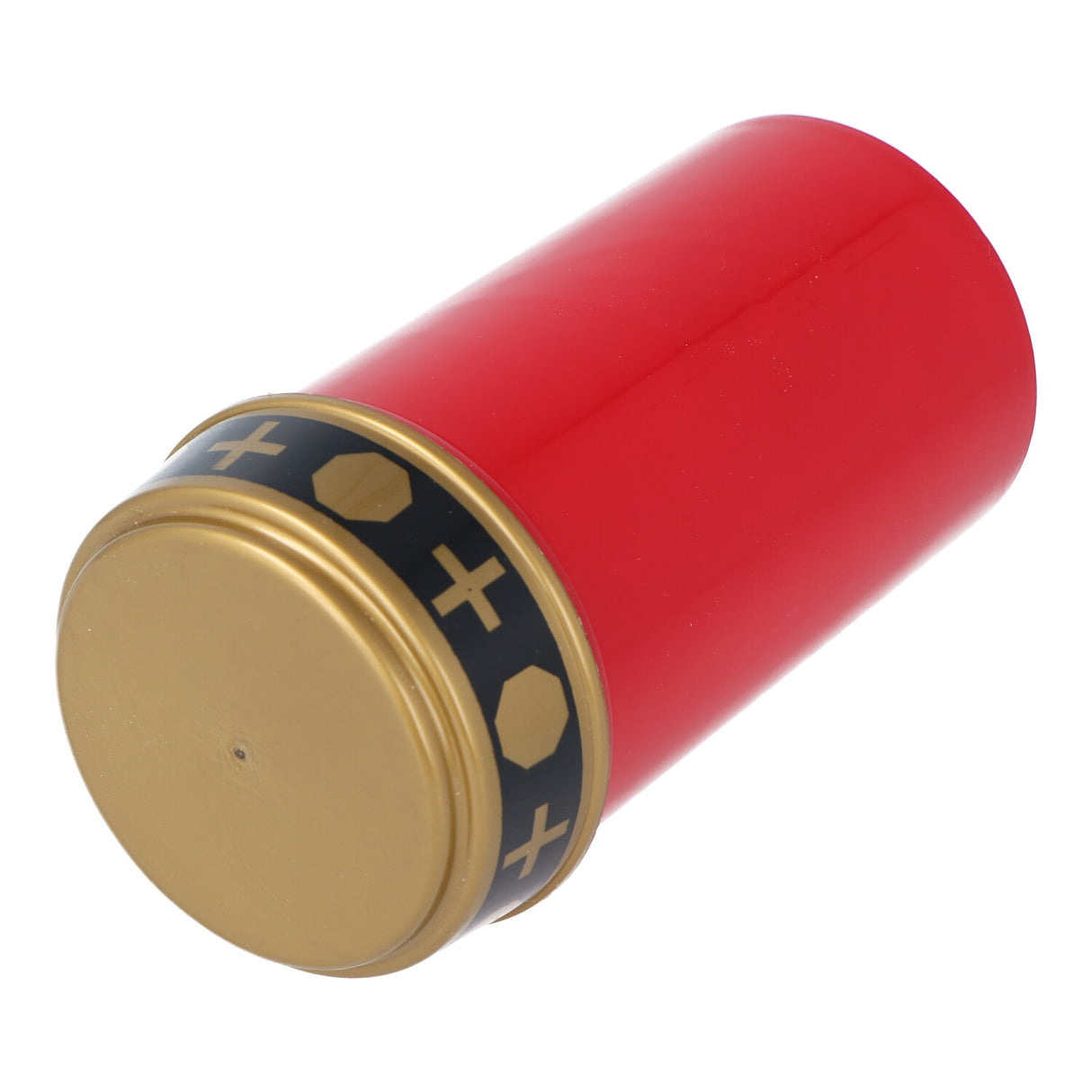 AccuCell LED-Grablicht rot mit Kerzenschein, 13,2x7,3cm, inklusive 2x AA Mignon LR6 Standard Batterien