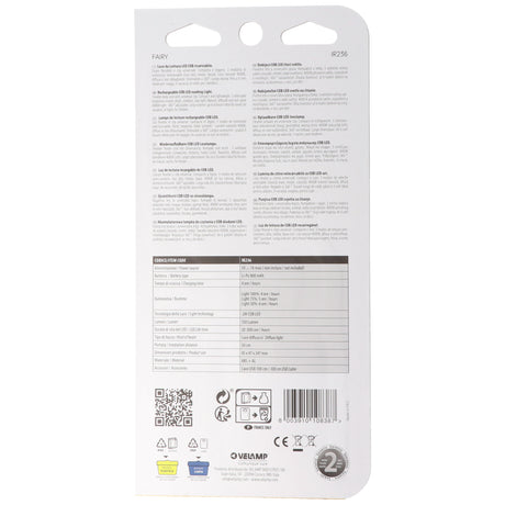 Velamp LED-Leseleuchte wiederaufladbar, 2W, 3 Leuchtstufen, mit Clip, inklusive USB-Ladekabel