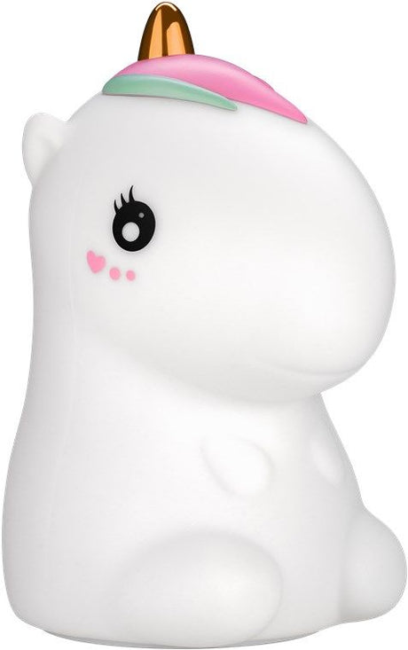 Goobay LED-Nachtlicht Einhorn - warmweißes Licht und 7 Farbwechsel RGB-Licht, mit 3 Leuchtmodi, Touch-Sensor und Li-Ion-Akku 3,7 V/1200 mAh, aus weichem Silikon
