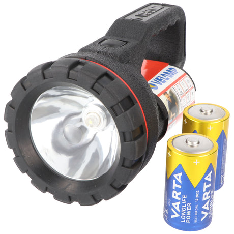 Velamp LED Handleuchte FARO RUBBER mit bis zu 35 Lumen, 0,5W aus natürlichem Kautschuk, inklusive 2 Stück Mono D Batterien