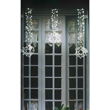 Lotti LED Lichtervorhang mit Schneeflocken kw 68773