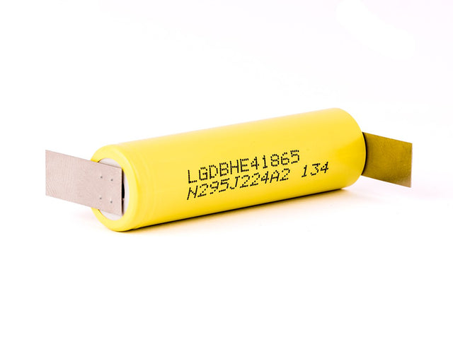 LG ICR 18650-HE4 - 2500mAh 3,6V - 3,7V (20A) Lithium-Akku + Lötfahne Z