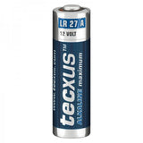 Tecxus LR27 A Alkaline Batterie L828, 12 Volt, Abmessungen 28,8 x 8 mm