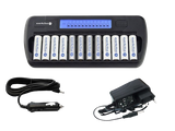everActive NC-1200 Mikroprozessor-gesteuertes NIMH Ladegerät mit LCD-Display für 1-12 AA/AAA Akkus