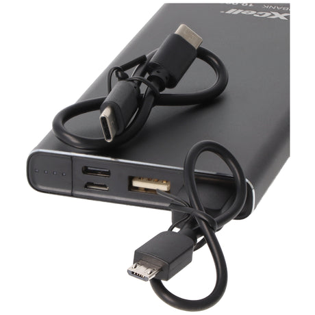 Xcell Li-Polymer Powerbank 10000mAh USB Type C und 2x QC3.0 18 Watt, max. 3A 137x67x14mm