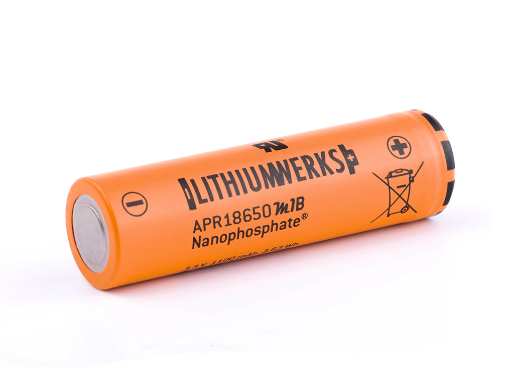 Lithium Werks APR18650M1B 1100mAh 3,2V - 3,3V LiFePo4 Akku
