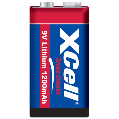 Xcell Lithium Batterie für Rauchmelder 9V, 1200mAh, CR9V/P 9V-Block Batterie lose