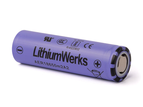 Lithium Werks LiFePO4 18650 Akku AER18650m2A2 1800 mAh¹ – Industriezelle ohne PCB² Schutz