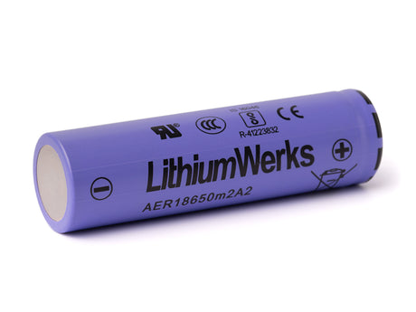 Lithium Werks LiFePO4 18650 Akku AER18650m2A2 1800 mAh¹ – Industriezelle ohne PCB² Schutz