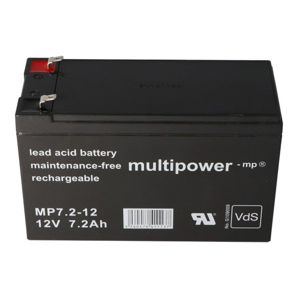 Multipower Akku passend für Alarmanlage Abus Terxon SX AZ4000 7.2-12 PB 12 Volt 7,2Ah VDS Zulassung