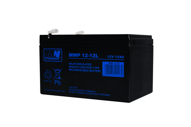 MW Power MWP 12-12L Batterie (Lange Lebensdauer, 12V-12Ah, Faston 250)