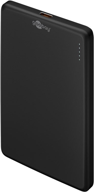 Goobay Magnetische Wireless Powerbank mit 5.000mAh, haftet magnetisch an der Handyrückseite, ultraleichte Mini-Powerbank