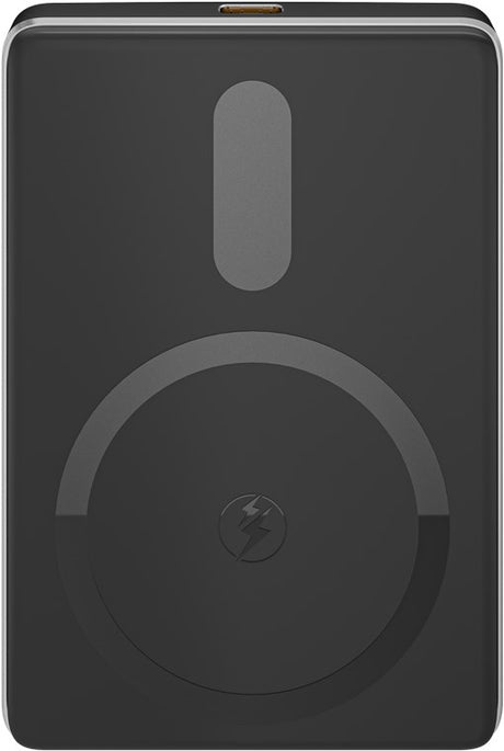 Goobay Magnetische Wireless Powerbank mit 5.000mAh, haftet magnetisch an der Handyrückseite, ultraleichte Mini-Powerbank