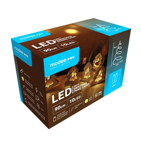 Modee LED-Lichterkette – 90 cm, 10 LEDs, warmweiß, sorgt für stimmungsvolles Ambiente im Innenbereich