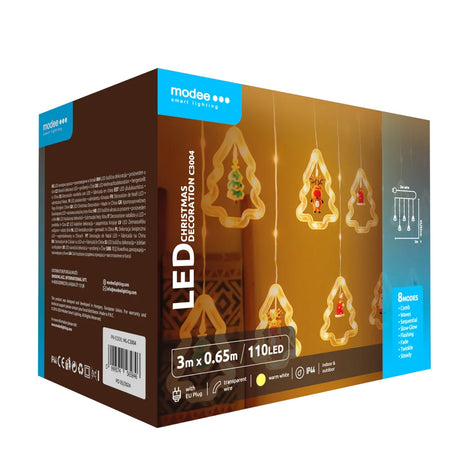 Modee LED-Weihnachtslichterkette „Christmas Tree Lights“ – 300 cm, warmweiß, 110 LEDs, sorgt für stimmungsvolles, farbwechselndes Ambiente im Innen- und Außenbereich