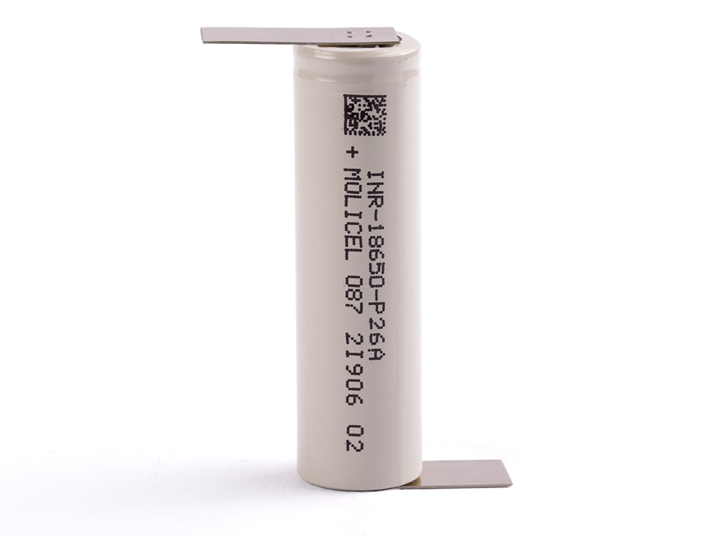 Molicel INR18650-P26A, 2600mAh 35A Li-Ionen-Akku + Lötfahne Z