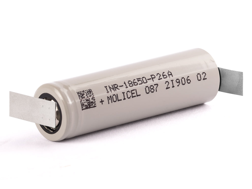 Molicel INR18650-P26A, 2600mAh 35A Li-Ionen-Akku + Lötfahne Z