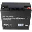 Multipower Blei-Akku MP22-12C (Nachfolger zu Yuasa YPC22-12 Blei Akku mit 12 Volt und 22Ah)