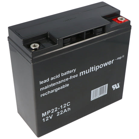 Multipower Blei-Akku MP22-12C (Nachfolger zu Yuasa YPC22-12 Blei Akku mit 12 Volt und 22Ah)