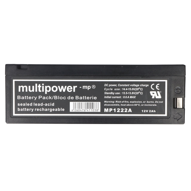 Multipower MP1222A 12V 2,2Ah ersetzt LC-SA122R3BG Bleiakku AGM Blei Gel Akku