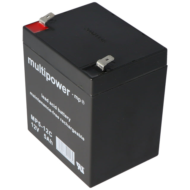 Multipower MP5-12C Blei-Akku 12 Volt 5Ah Zyklenfest mit Faston 6,3mm