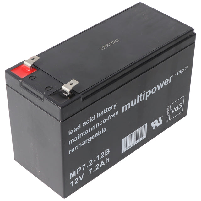 Multipower MP7.2-12B Blei Akku PB mit Faston Kontakten 6,3mm, VDS G109009